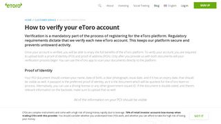 How to verify your eToro account - | eToro