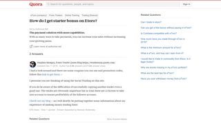 How to get starter bonus on Etoro - Quora