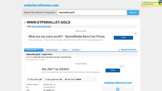 etpswallet.gold at WI. etpswallet.gold:: Login Form - Website Informer