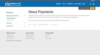 About Payments | Highway 407