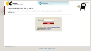Log in to EasyChair for ETRA'19