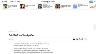 Tali Giladi and Stanley Etra - The New York Times
