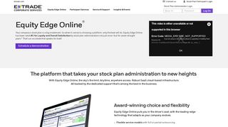 Equity Edge Online | Stock Plan Administration Platform | E*TRADE