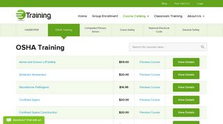 OSHA Training | Product categories | e-Training Inc. - Etraintoday.com