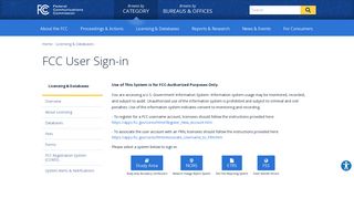 FCC User Sign-in | Federal Communications Commission