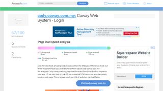 Access cody.coway.com.my. Coway Web System - Login