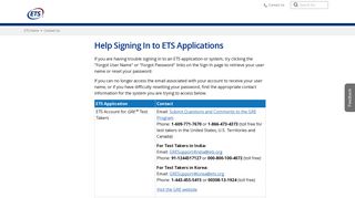 ETS: Help Signing In to ETS Applications