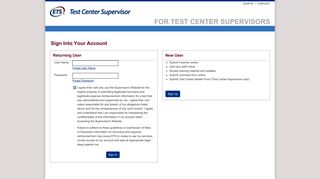 02 :: sign in :: test center supervisors - ETS.org