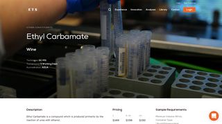 Ethyl Carbamate - ETS Laboratories - Wine Analysis
