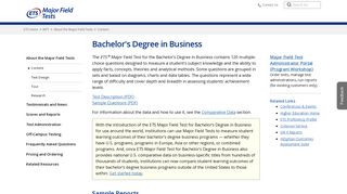 Major Field Tests: Bachelor's Degree in Business - ETS