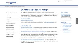 Major Field Tests: Biology - ETS.org