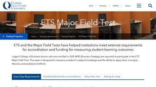 ETS Major Field Test - Florida Gulf Coast University
