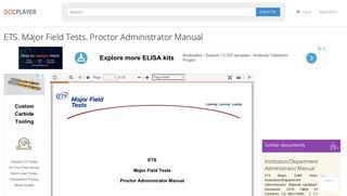 ETS. Major Field Tests. Proctor Administrator Manual - PDF
