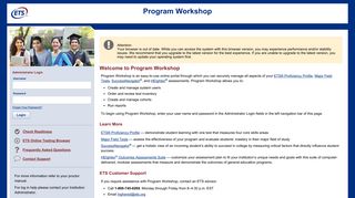 ETS Proficiency Profile Administrator Portal ... - programworkshop.com
