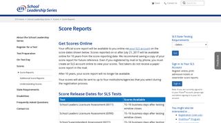 School Leadership Series: Score Reports - ETS