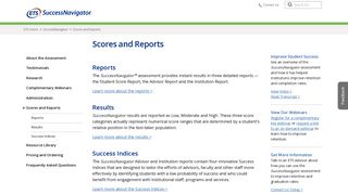 SuccessNavigator: Scores and Reports - ETS.org