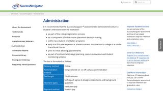 SuccessNavigator: Administration - ETS