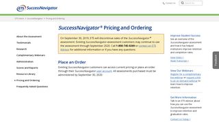 SuccessNavigator: Pricing and Ordering - ETS.org