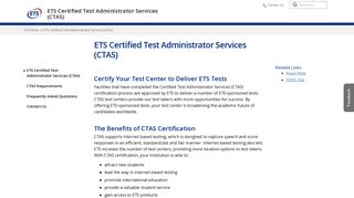 ETS Certified Test Administrator Services (CTAS)