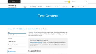 Information for SAT Test Centers | SAT Suite of Assessments – The ...