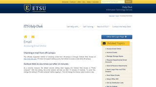 Accessing Email Online - East Tennessee State University