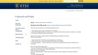 Credentials and Profiles - East Tennessee State University