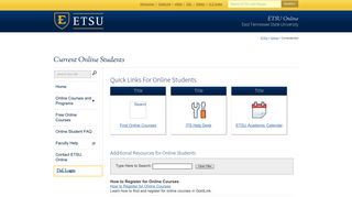 Current Online Students - East Tennessee State University