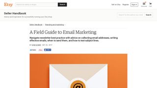 A Field Guide to Email Marketing - Etsy