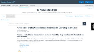 Grow a List of Etsy Customers and Promote an Etsy Shop in an Email