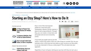How to Create a Successful Etsy Shop - Business News Daily