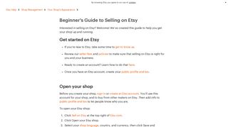 Beginner's Guide to Selling on Etsy – Etsy Help