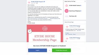 Dear members, Do you know? You can now... - ETUDE HOUSE ...