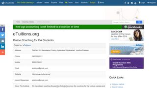 eTuitions.org - Online Coaching for CA Students - CAclubindia