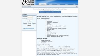 Yakima Valley Community College - Welcome to eTutoring.org