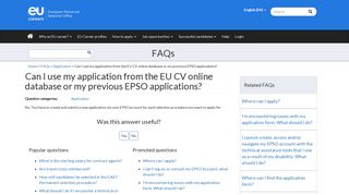 Can I use my application from the EU CV online database or my ...