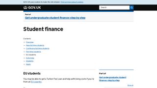 Student finance: EU students - GOV.UK