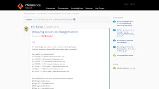 Improving security on infaagent server - Informatica Network