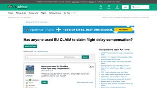 Has anyone used EU CLAIM to claim flight delay compensation? - Air ...