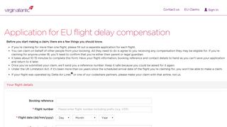 Application for EU flight delay compensation · Customer Portal