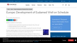 European Commission update on development of Eudamed database ...