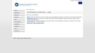 EudraVigilance Veterinary - Login