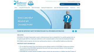 Find A Doctor for treatment of Osteoarthritis (OA) knee pain - Euflexxa