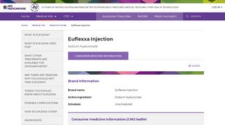 Euflexxa Injection - NPS MedicineWise