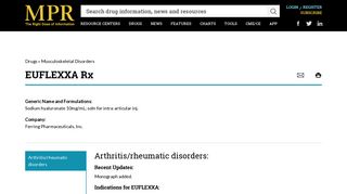 EUFLEXXA Dosage & Rx Info | Uses, Side Effects - MPR
