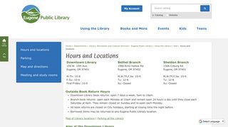 Hours and Locations | Eugene, OR Website - City of Eugene