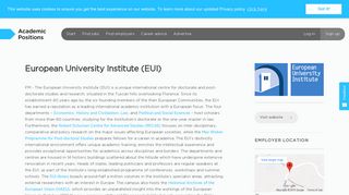 Jobs at European University Institute (EUI) - Academic Positions