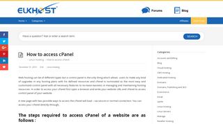 How to access cPanel - eUKhost