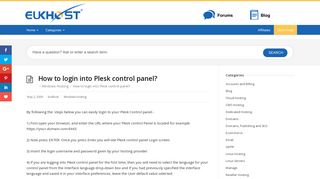 How to login into Plesk control panel? - eUKhost