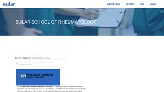 ESOR: EULAR Online courses - EULAR School of Rheumatology