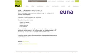 Euna Underwriting Limited - MGAA